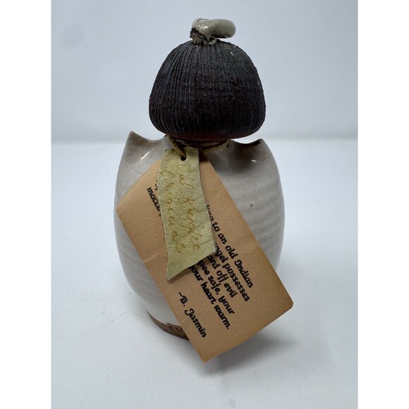 Val Knight Original Studio Stoneware Angel Figurine Native American Signed 5.5” - Picture 4 of 10